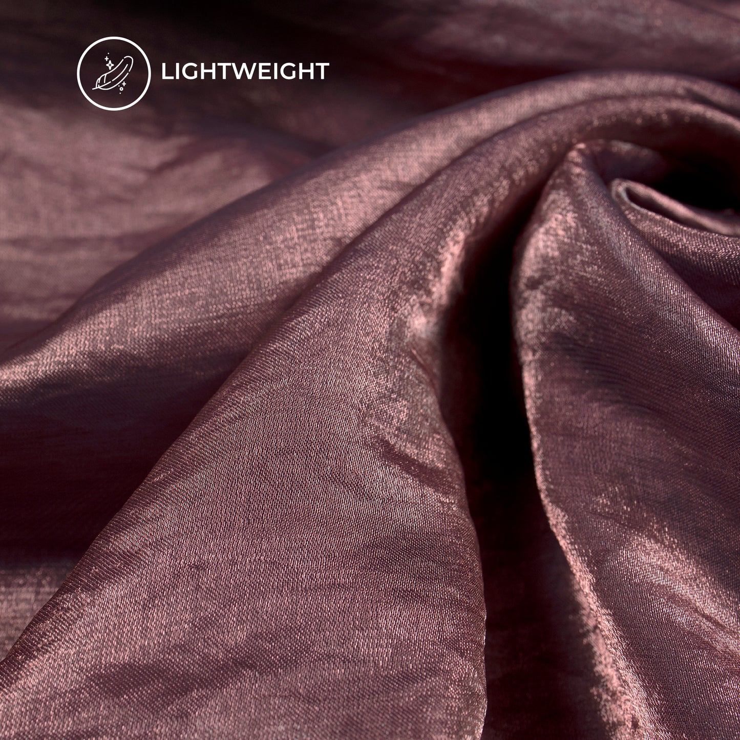 Exclusive Wine Purple Plain Shimmer Tissue Fabric