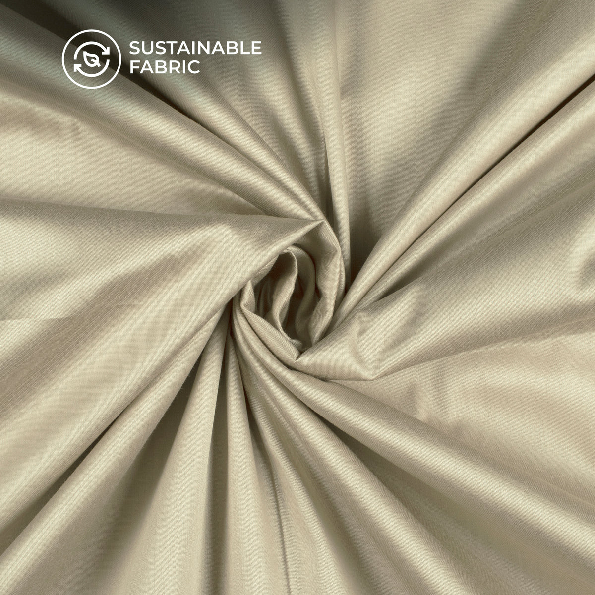 Paper Beige Plain Glazed Cotton Fabric