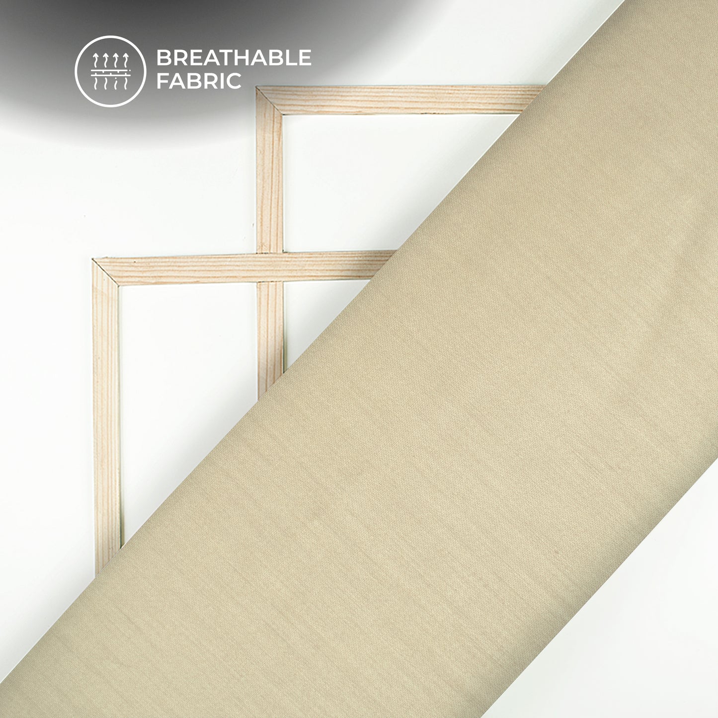 Paper Beige Plain Glazed Cotton Fabric