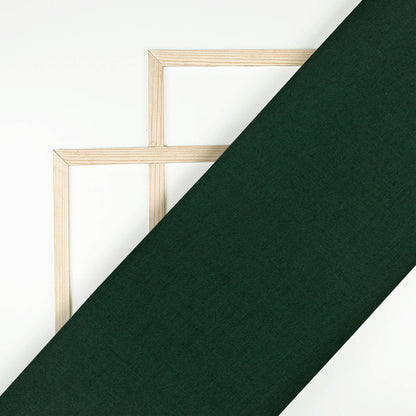Bottle Green Plain Glazed Cotton Fabric