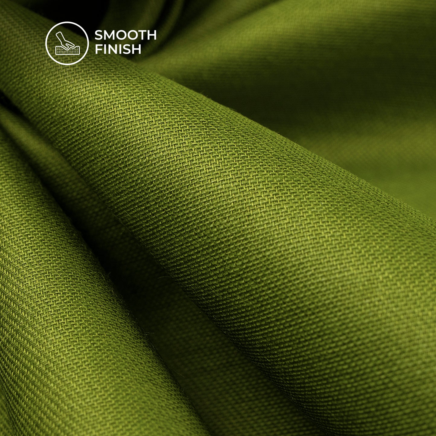 Olive Green Plain Glazed Cotton Fabric