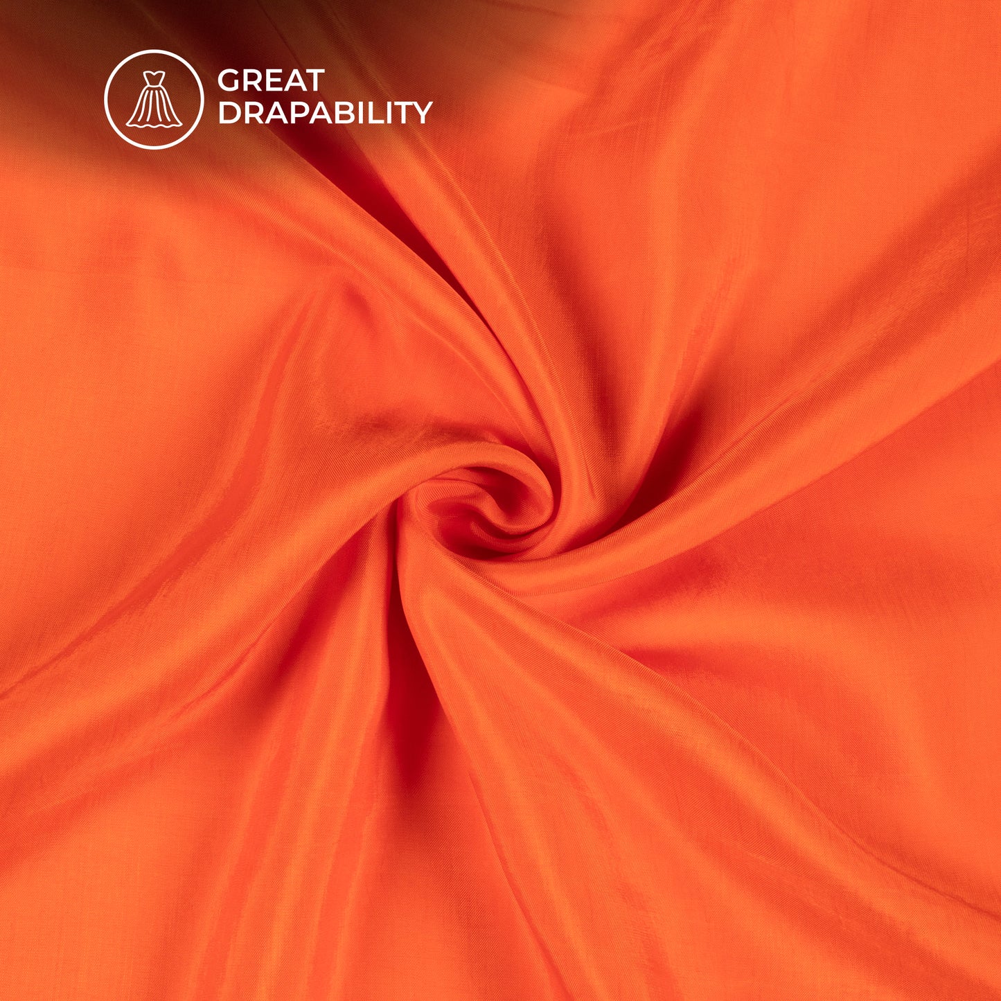 Orange Plain Pure Habutai Silk Fabric