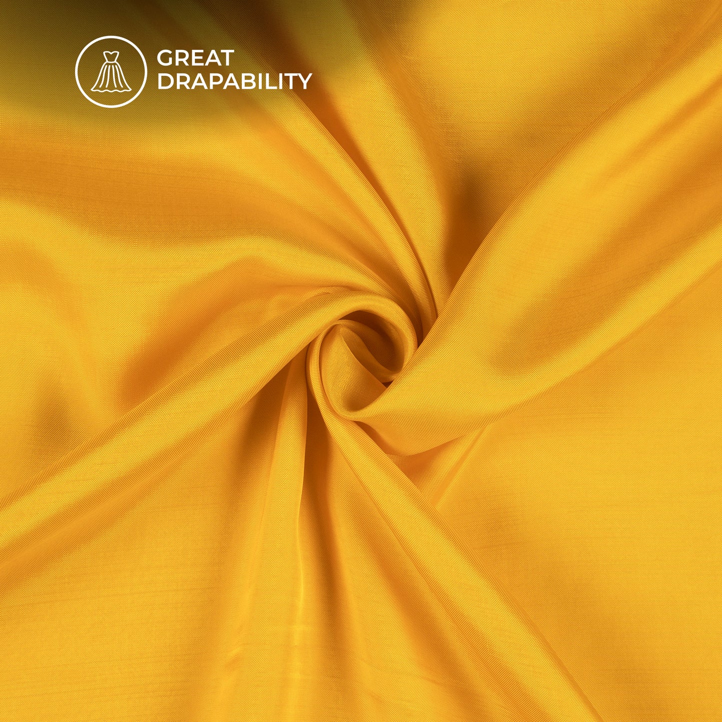 Mustard Yellow Plain Pure Habutai Silk Fabric