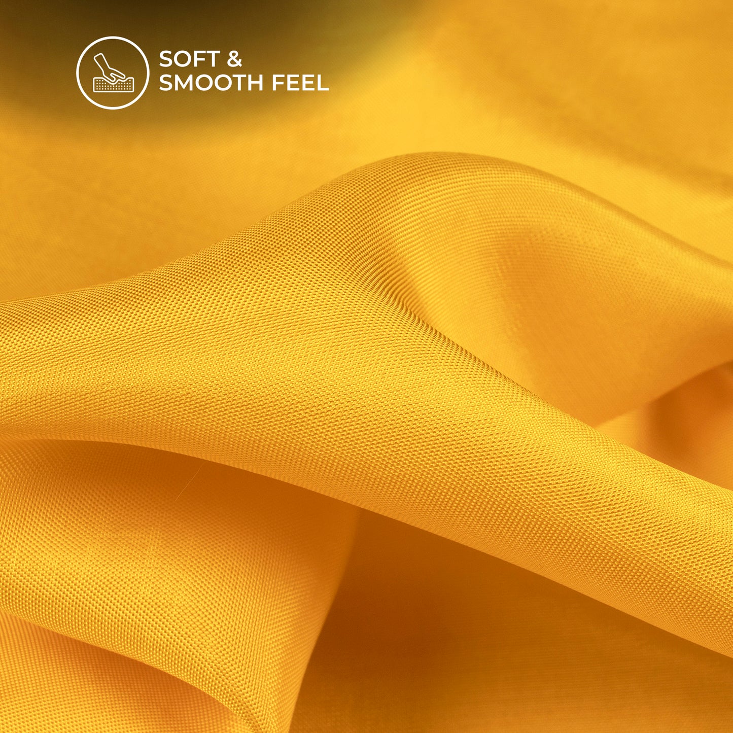 Mustard Yellow Plain Pure Habutai Silk Fabric