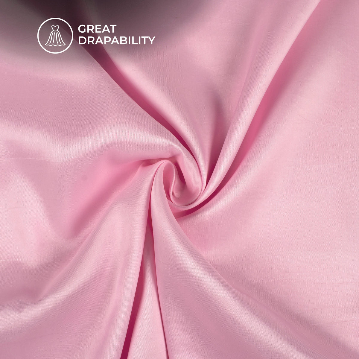 Crepe Pink Plain Pure Habutai Silk Fabric