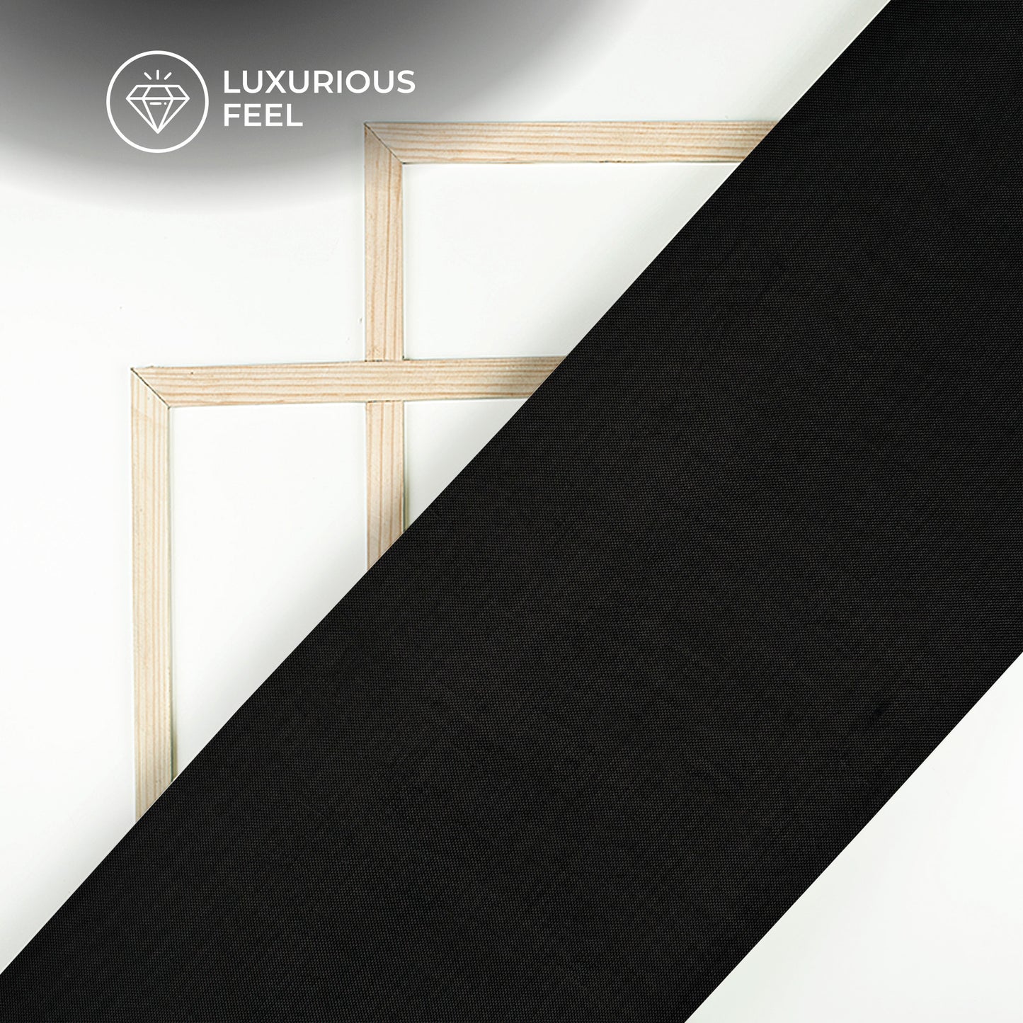 Black Plain Pure Habutai Silk Fabric