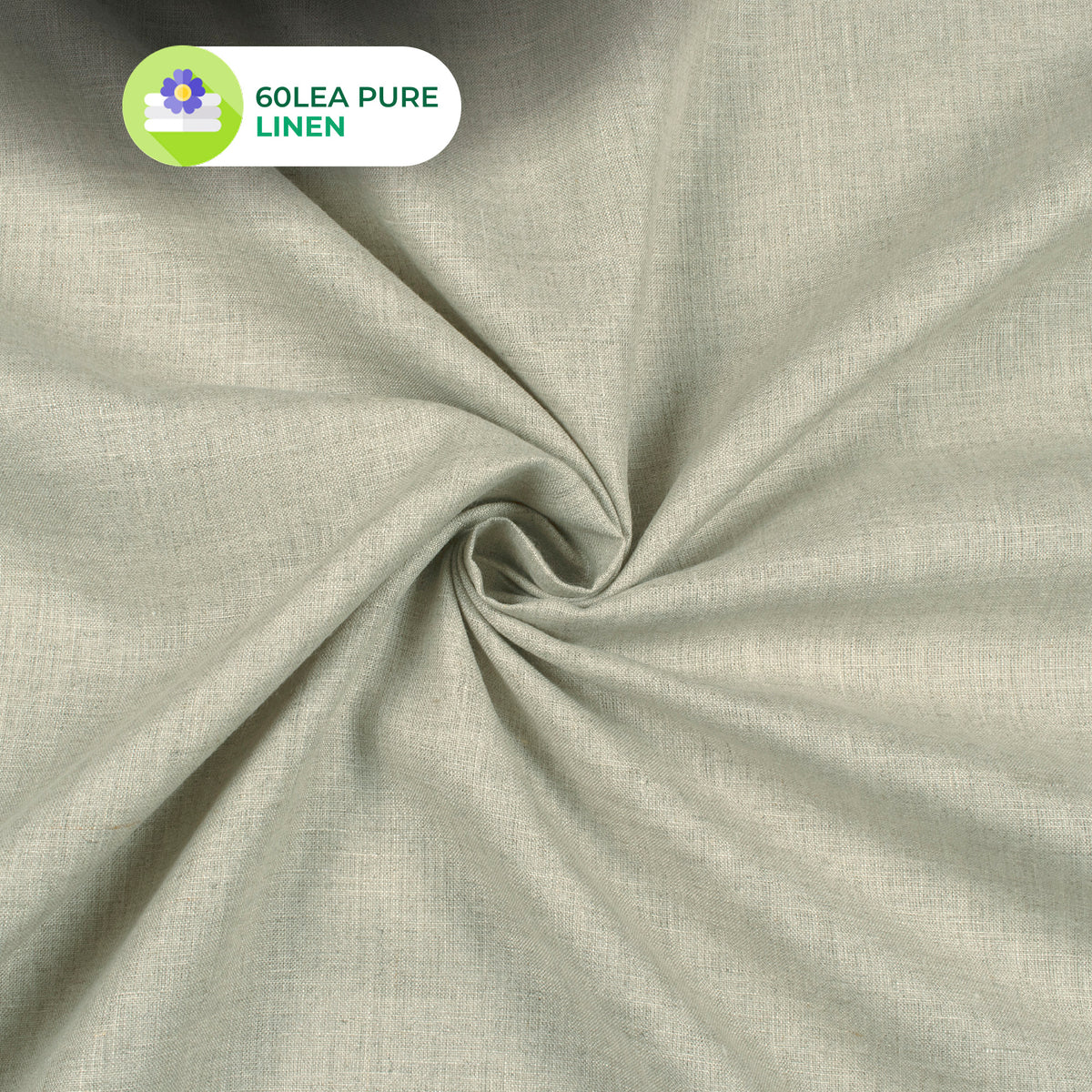 Plain Grey Beige 60 LEA Pure Linen Fabric (Width 58 Inches)