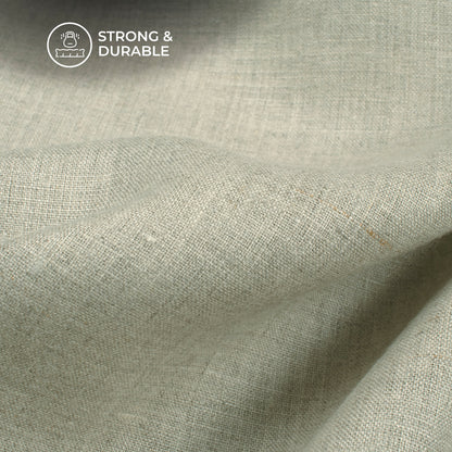 Plain Grey Beige 60 LEA Pure Linen Fabric (Width 58 Inches)