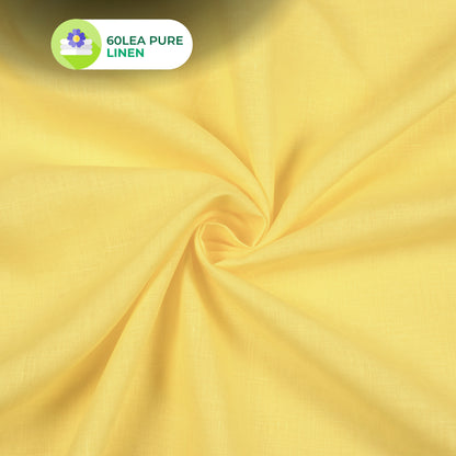 Plain Yellow 60 LEA Pure Linen Fabric (Width 58 Inches)