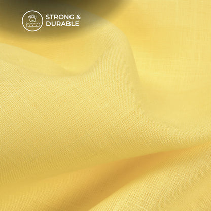 Plain Yellow 60 LEA Pure Linen Fabric (Width 58 Inches)