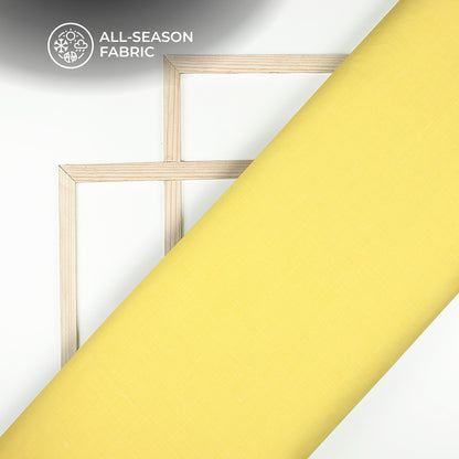Plain Yellow 60 LEA Pure Linen Fabric (Width 58 Inches)