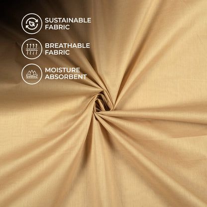 Khaki Brown Plain Cotton Mulmul Fabric