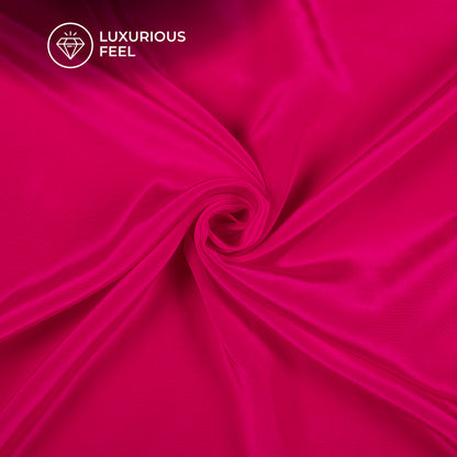 Hot Pink Plain Pure Natural Crepe Fabric