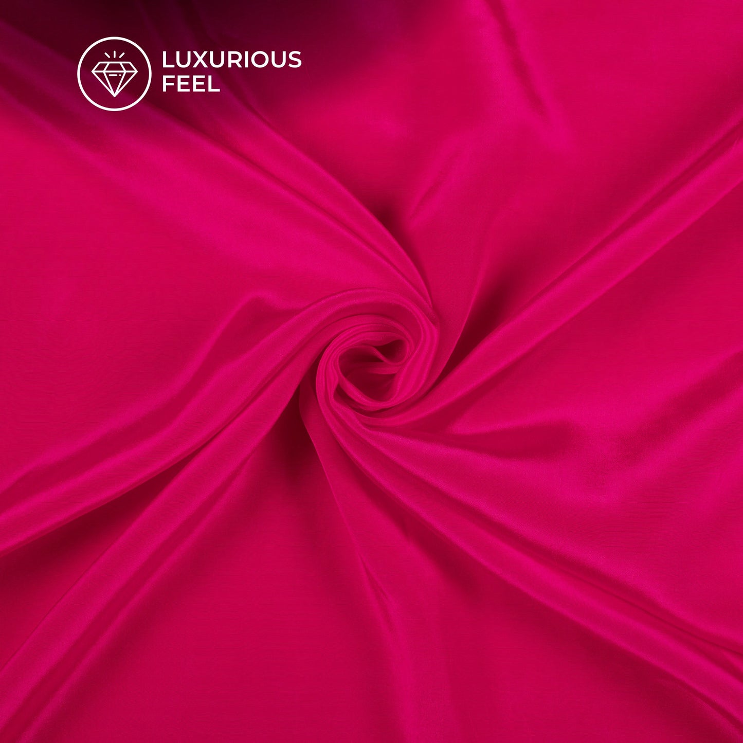 Hot Pink Plain Pure Natural Crepe Fabric