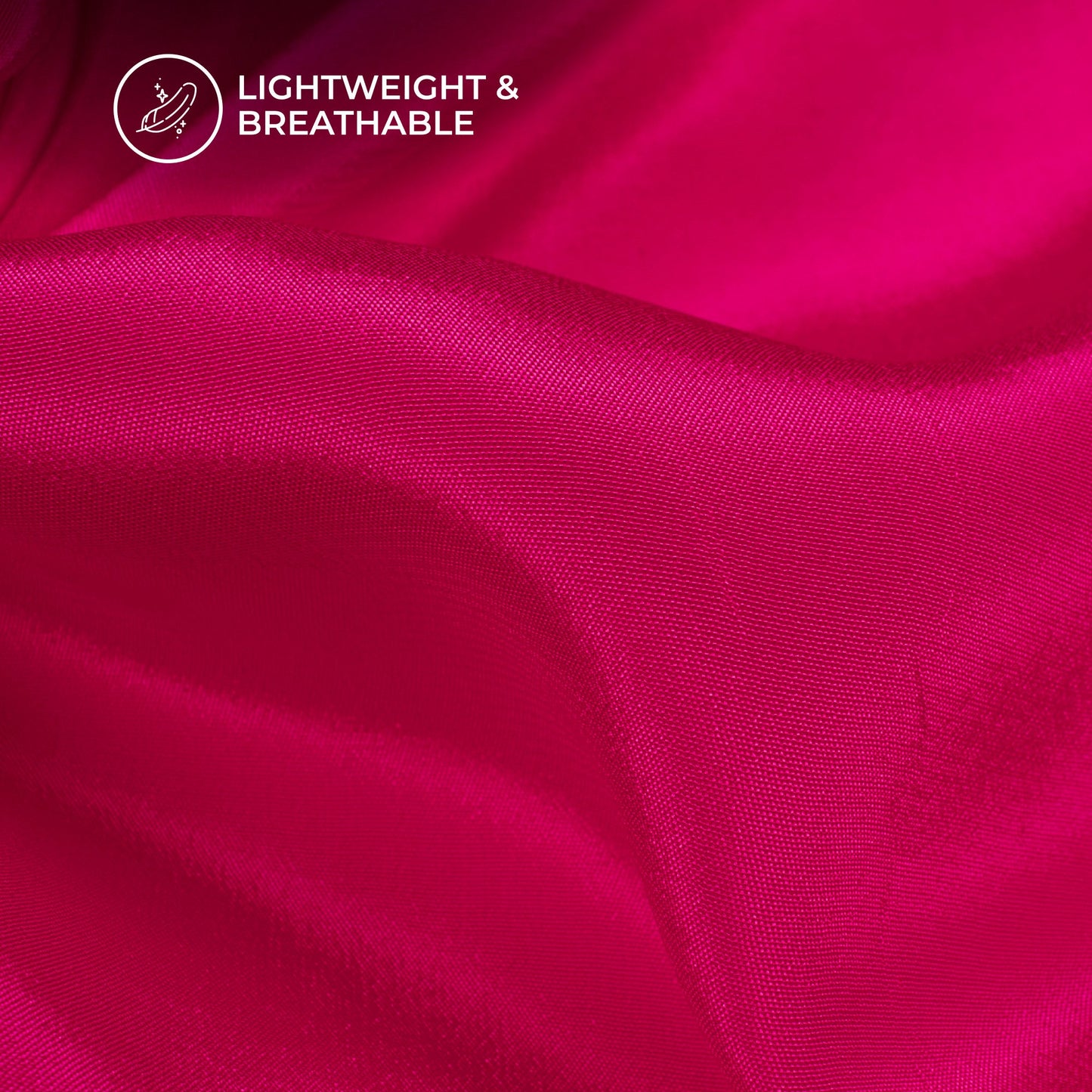 Hot Pink Plain Pure Natural Crepe Fabric