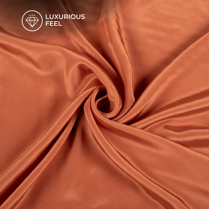 Cider Orange Plain Pure Natural Crepe Fabric