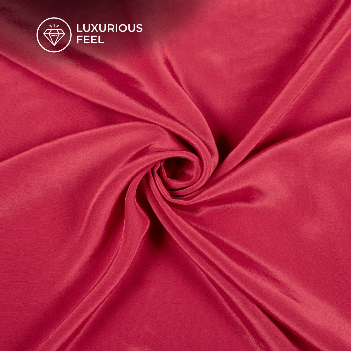 Punch Pink Plain Pure Natural Crepe Fabric