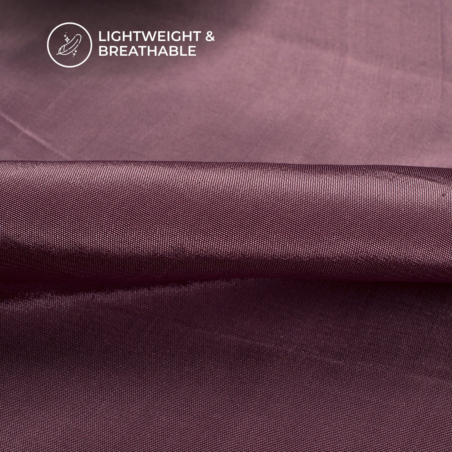 Mauve Purple Plain Pure Natural Crepe Fabric