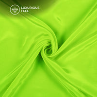 Neon Green Plain Pure Natural Crepe Fabric