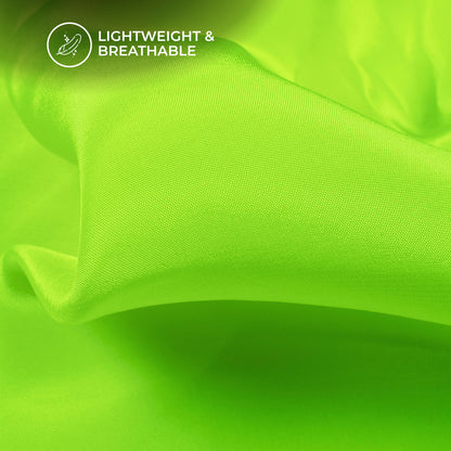 Neon Green Plain Pure Natural Crepe Fabric