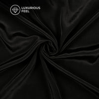 Black Plain Pure Natural Crepe Fabric