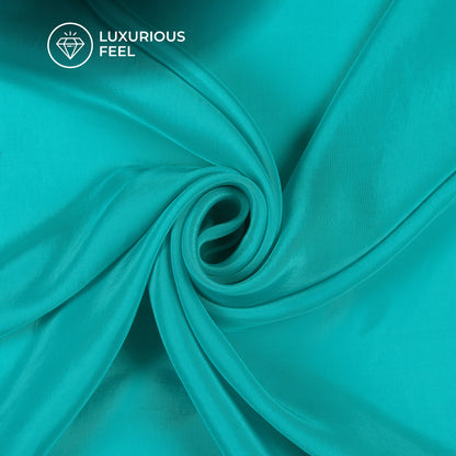 Aqua Blue Plain Pure Natural Crepe Fabric