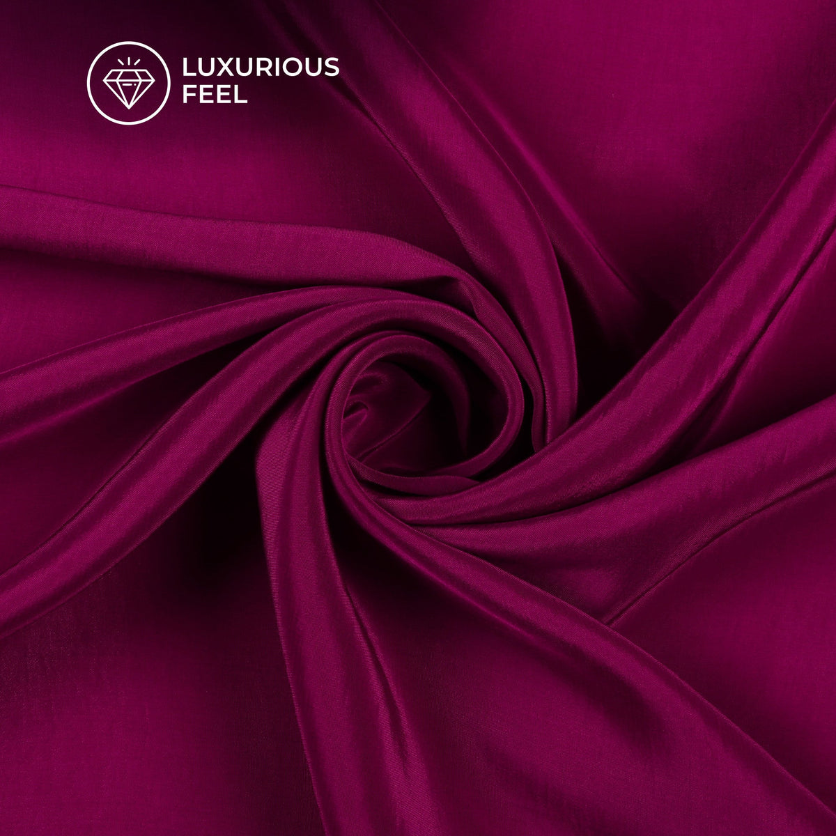 Plum Purple Plain Pure Natural Crepe Fabric