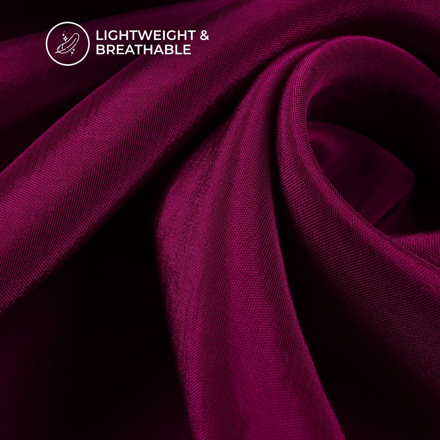 Plum Purple Plain Pure Natural Crepe Fabric