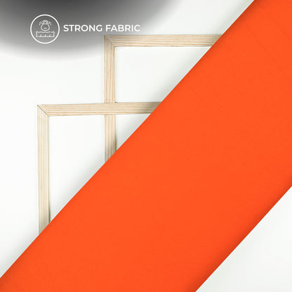 Neon Orange Plain Pure Natural Crepe Fabric