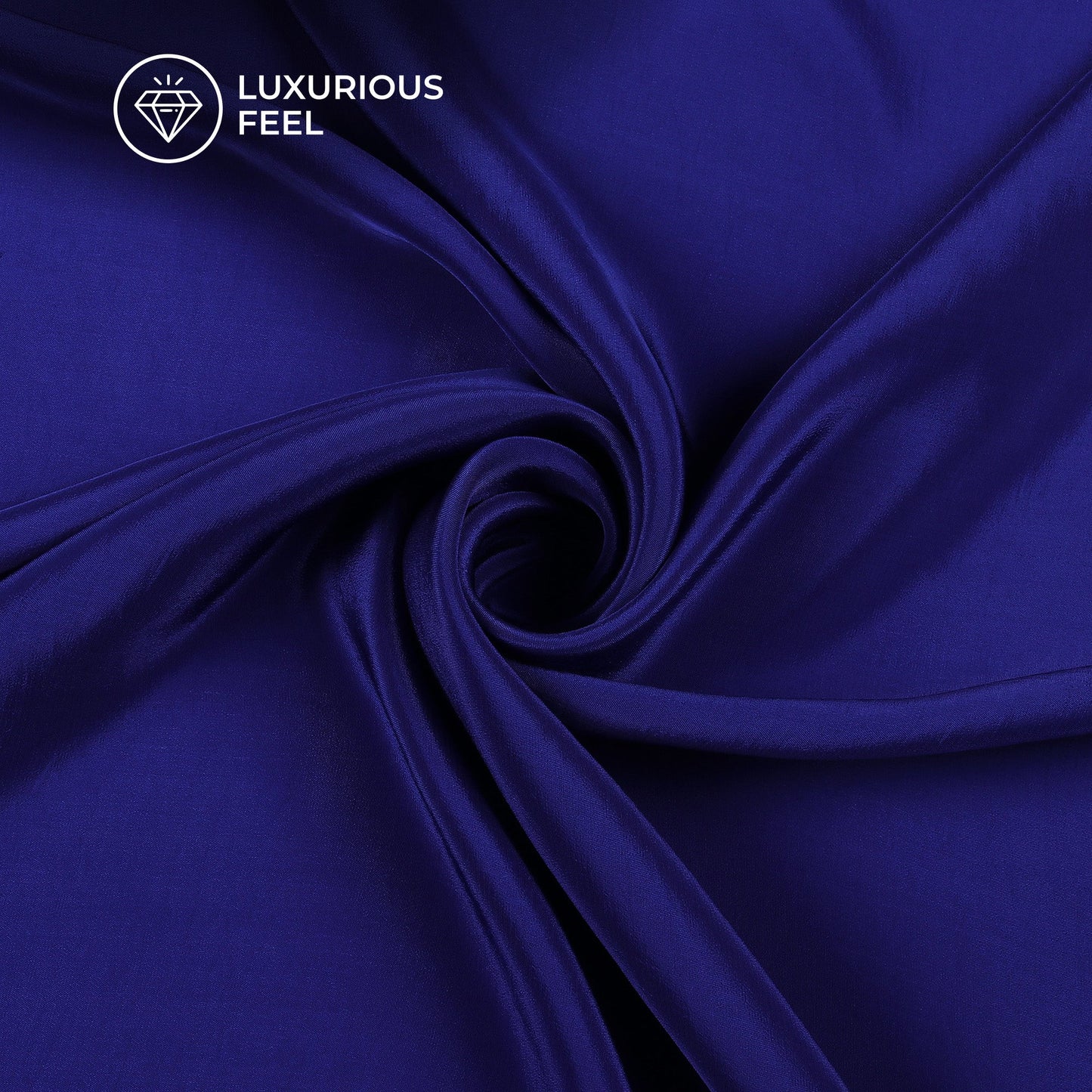 Royal Blue Plain Pure Natural Crepe Fabric