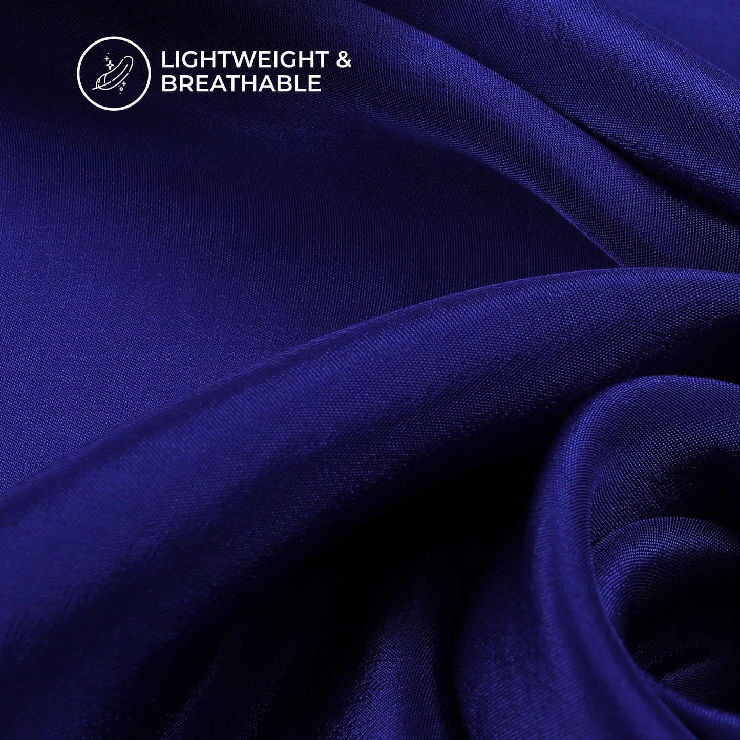 Royal Blue Plain Pure Natural Crepe Fabric