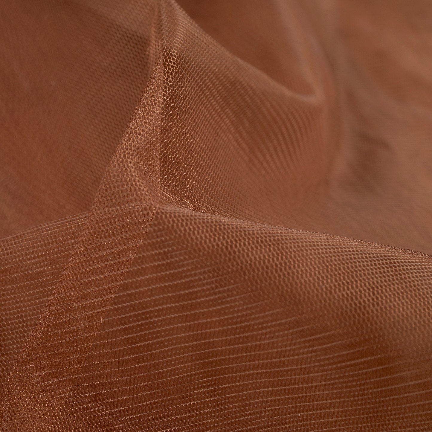 Coffee Brown Plain Premium Quality Butterfly Net Fabric (Width 56 Inches)