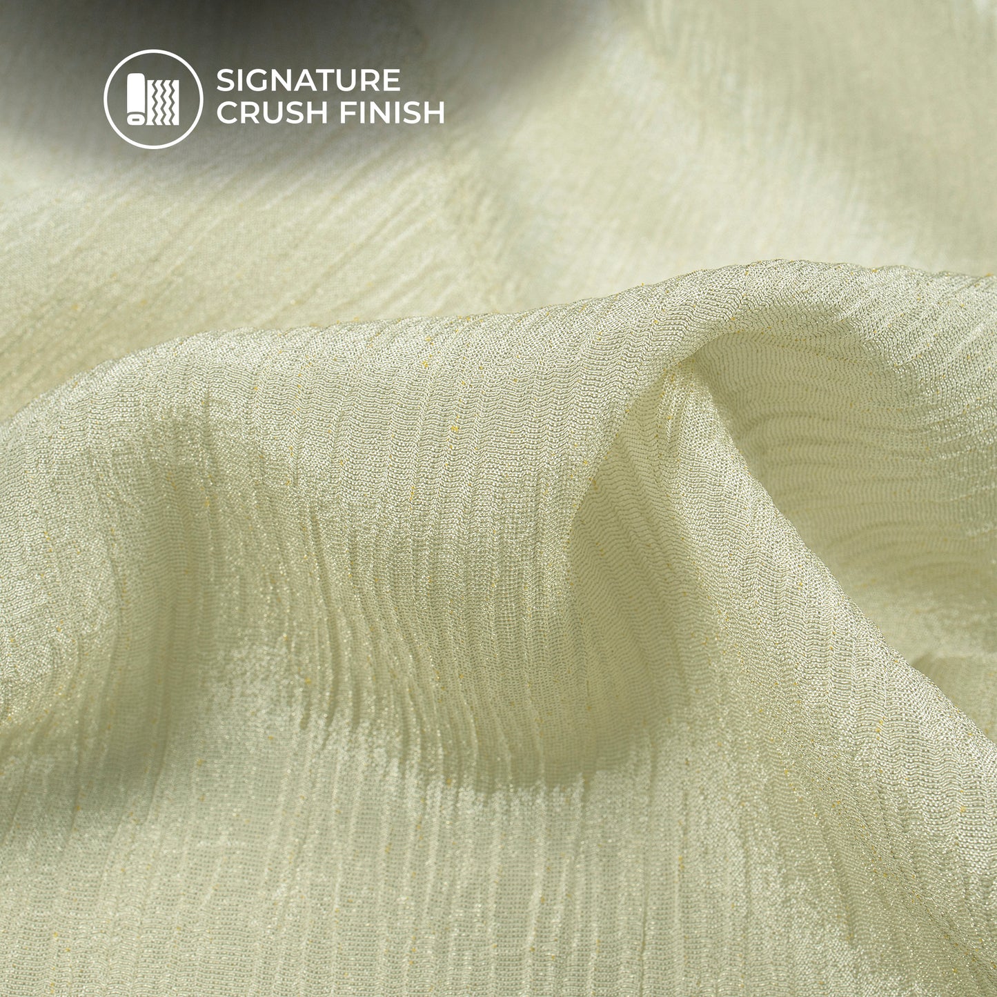 Plain Pistachio Green Crushed Pure Organza Shimmer Tissue Fabric