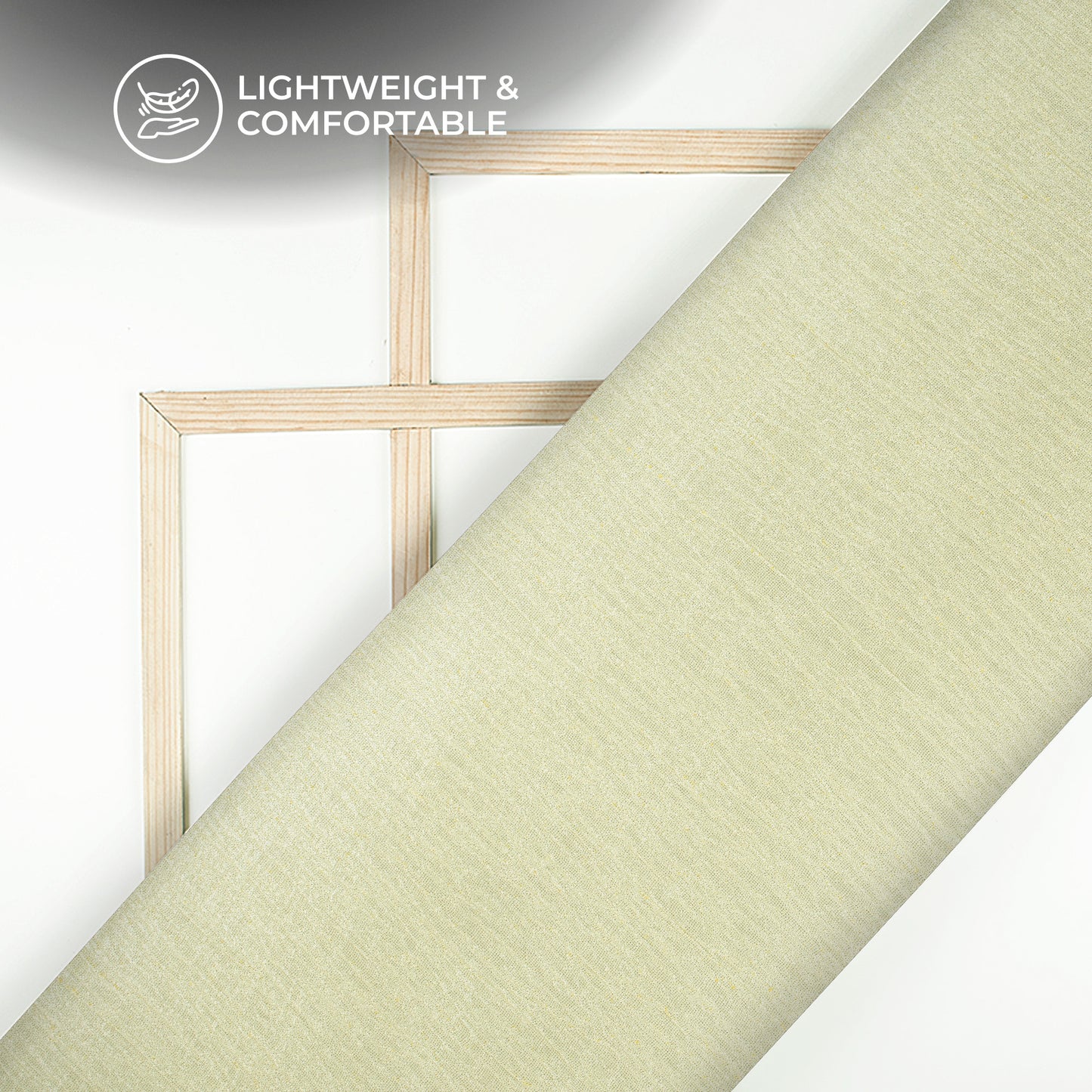 Plain Pistachio Green Crushed Pure Organza Shimmer Tissue Fabric