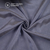 Plain Steel Blue Crushed Pure Organza Shimmer Tissue Fabric