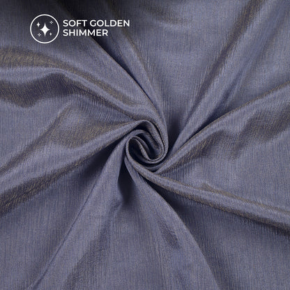 Plain Steel Blue Crushed Pure Organza Shimmer Tissue Fabric