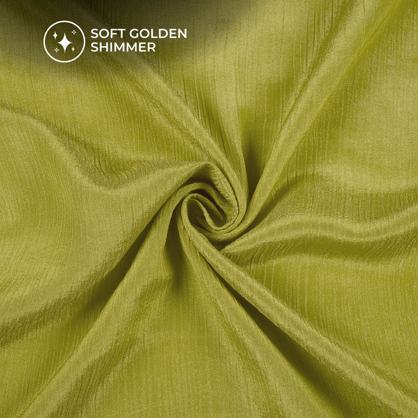 Plain Olive Green Crushed Pure Organza Shimmer Tissue Fabric