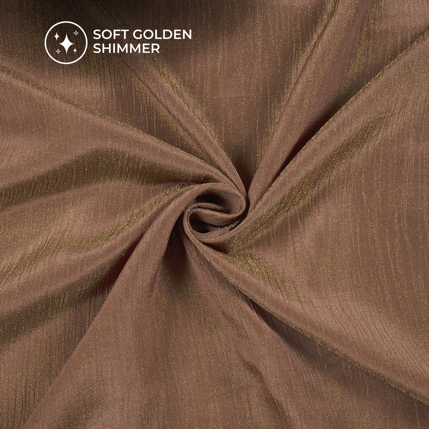 Plain Chocolate Brown Crushed Pure Organza Shimmer Tissue Fabric