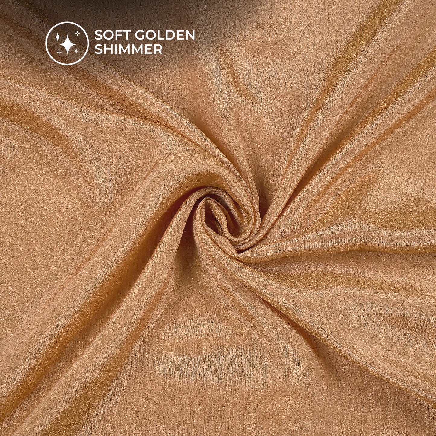 Plain Golden Brown Crushed Pure Organza Shimmer Tissue Fabric