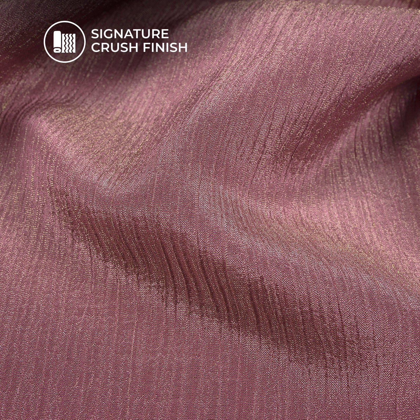 Plain Orchid Purple Crushed Pure Organza Shimmer Tissue Fabric