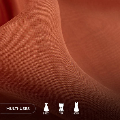 Sienna Brown Plain Pure Organza Fabric