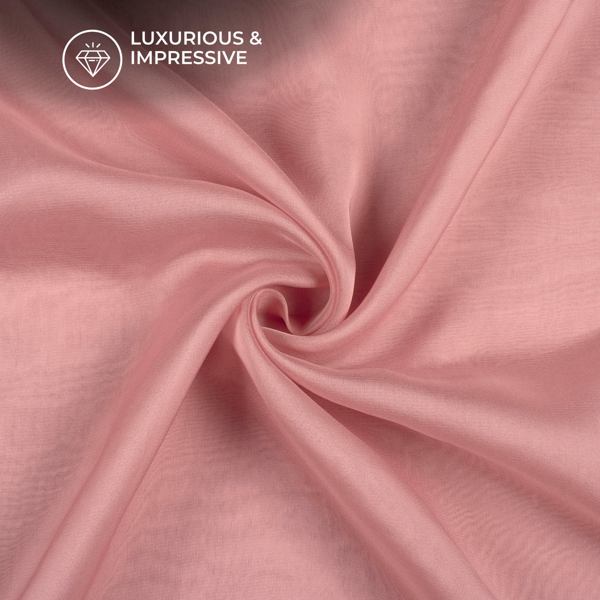 Salmon Pink Plain Pure Organza Fabric