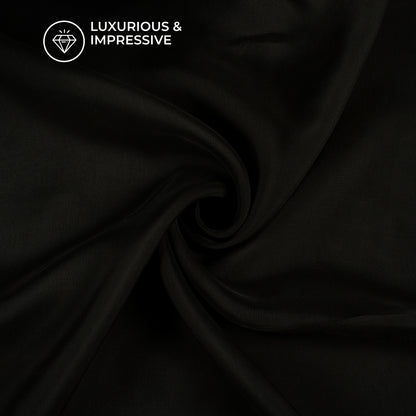 Black Plain Pure Organza Fabric
