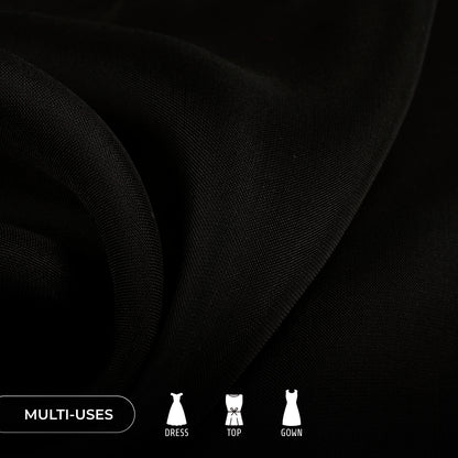 Black Plain Pure Organza Fabric