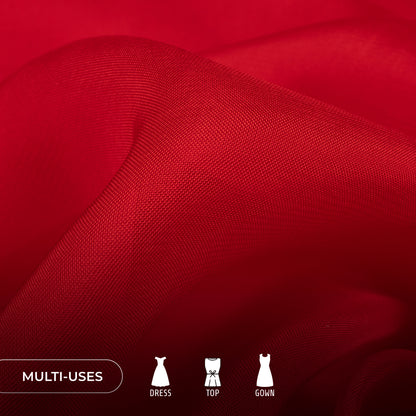 Rose Red Plain Pure Organza Fabric