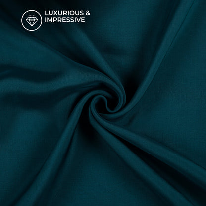 Peacock Blue Plain Pure Organza Fabric