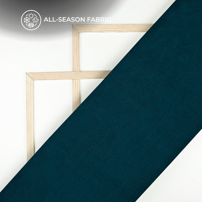 Peacock Blue Plain Pure Organza Fabric