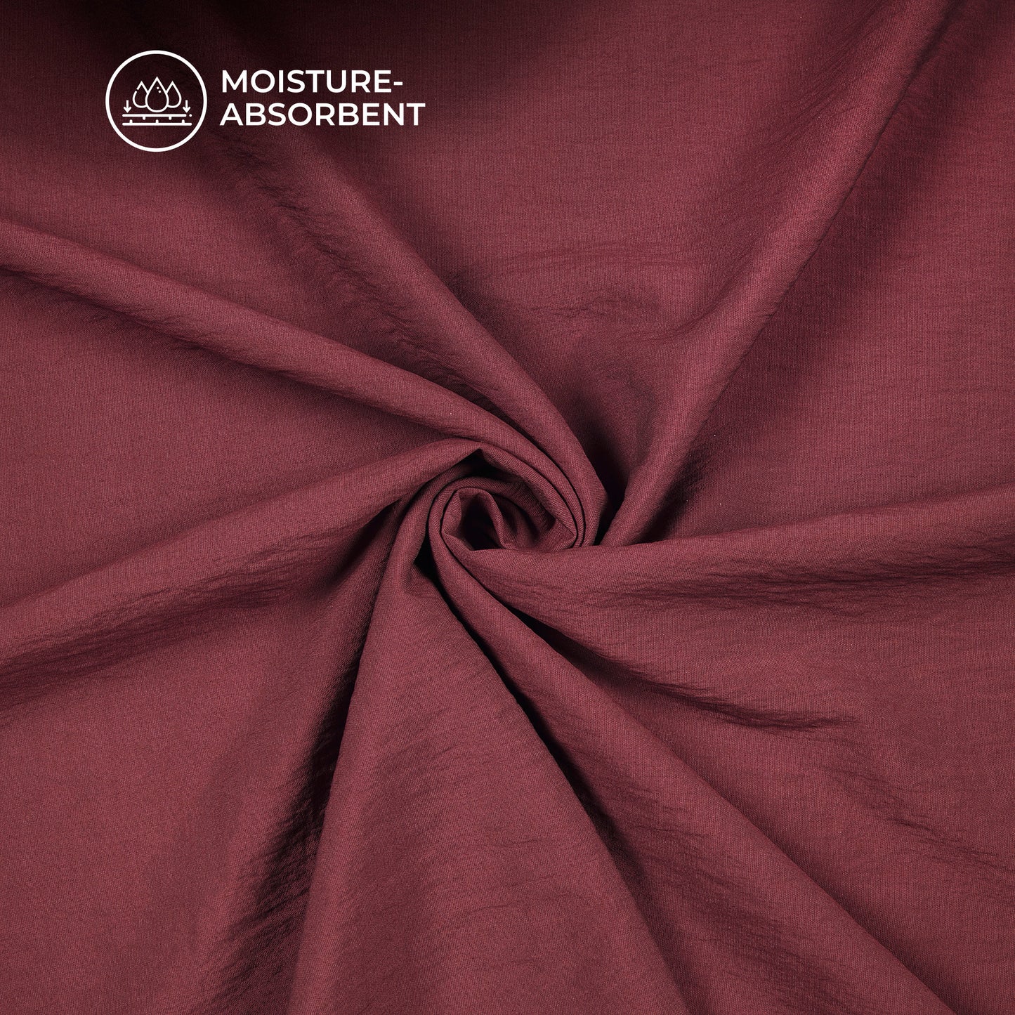Wine Maroon Plain Crushed Viscose Nylon Fabric (Width 58 Inches)