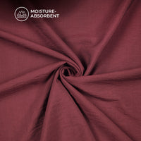Wine Maroon Plain Crushed Viscose Nylon Fabric (Width 58 Inches)