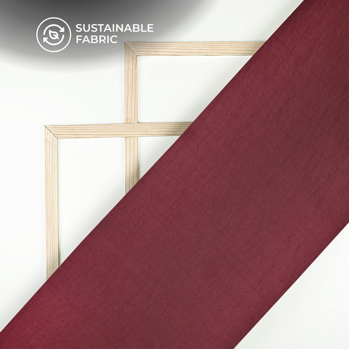 Wine Maroon Plain Crushed Viscose Nylon Fabric (Width 58 Inches)